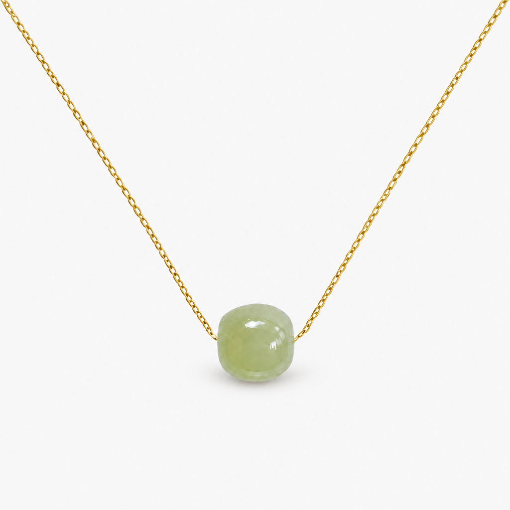 hetian jade necklace,jade pendant necklace,green jade necklace,18 inch necklace,spring ring clasp necklace,gold tone chain,minimalist necklace,vintage jade jewelry,layering necklace,dainty pendant necklace,chinese style jewelry,gift for her