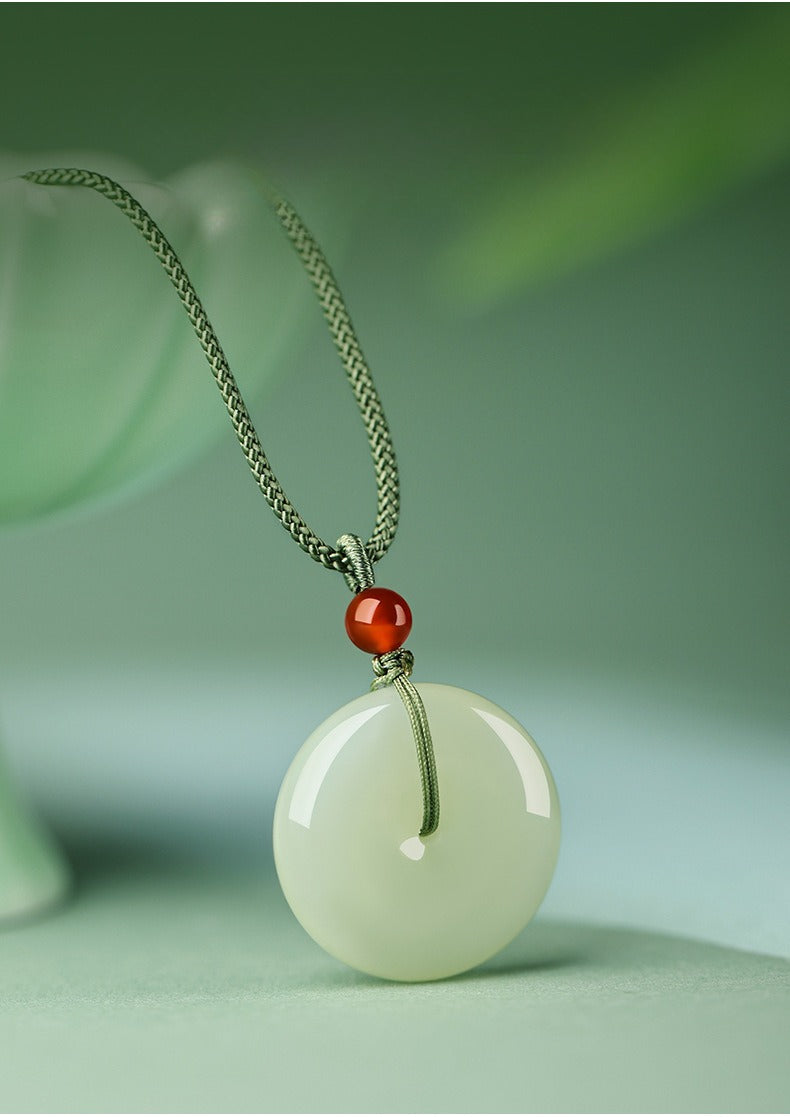 natural hetian jade ping an pendant necklace – unisex jade jewelry - star8s