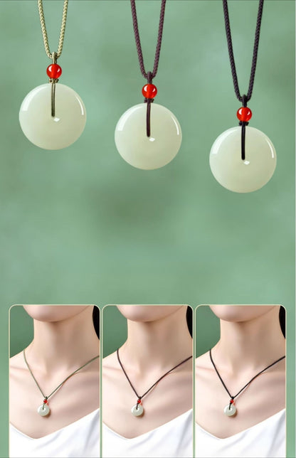 Natural Hetian Jade Ping An Pendant Necklace – Unisex Jade Jewelry - STAR8S