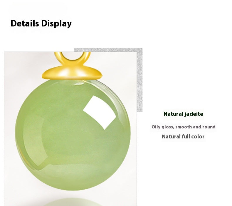 s925 silver inlaid natural hetian jade green ball earrings – minimalist women’s jewelry