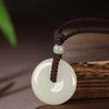 Hetian Jade Ping An Kou Pendant Necklace for Men & Women