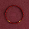 Red String Bracelet & Anklet with Gold Knot | Handmade Simple Circle for Good Luck & Safety