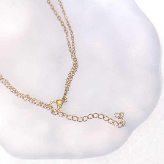 double layer heart necklace for women gold plated dainty layered lariat drop long pendant necklace minimalist y-chain choker trendy clavicle chain costume jewelry birthday anniversary gift for girlfriend teen girls