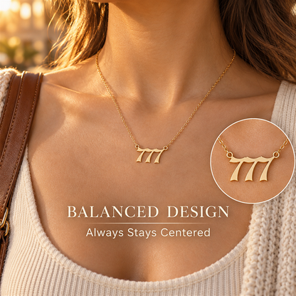 Women's Gold-Tone Stainless Steel 777 Angel Number Pendant Necklace