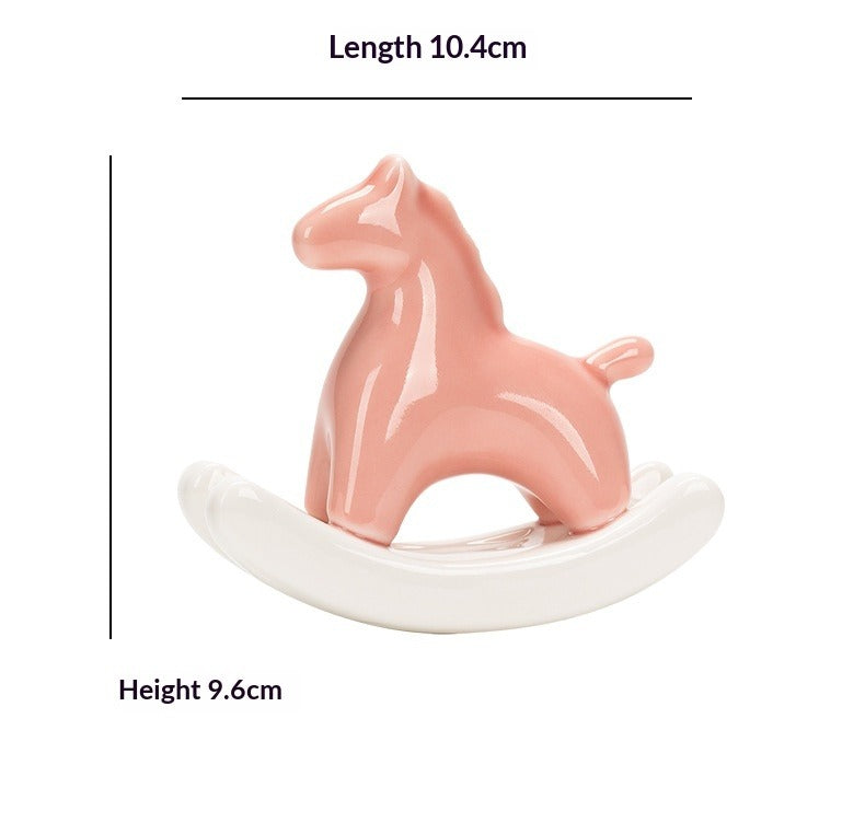 chinese zodiac horse ceramic tea pet - handcrafted rocking horse tea decoration for tea tables & home décor - star8s