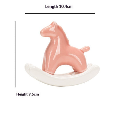 Chinese Zodiac Horse Ceramic Tea Pet - Handcrafted Rocking Horse Tea Decoration for Tea Tables & Home Décor - STAR8S