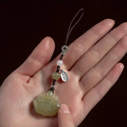 Hetian Jade Ruyi Lock Pendant Keychain