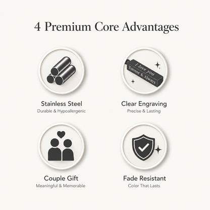 Romantic Engraved Vertical Bar Pendant Necklace for Men Women Black Stainless Steel I Love You Forever & Always Cuboid Stick Charm Minimalist Layering Cable Chain Trendy Couples Relationship Promise Anniversary Gift 20.4" 10g