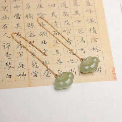 Jade Dangle Ruyi Earrings