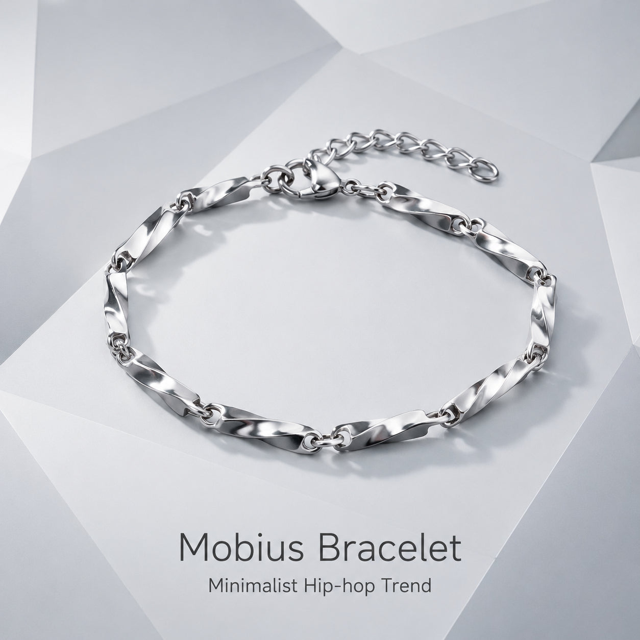 titanium steel mobius twisted link bracelet for men women unisex minimalist silver color geometric curb chain bracelet hip hop streetwear waterproof fashion jewelry