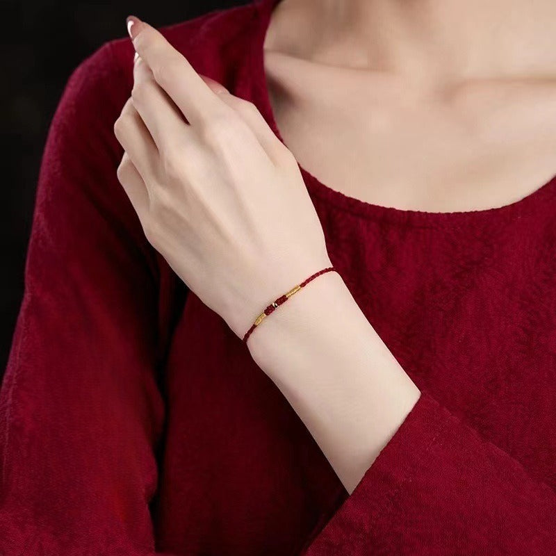 handmade red string bracelet for women – lucky protection bracelet, adjustable & stylish - star8s