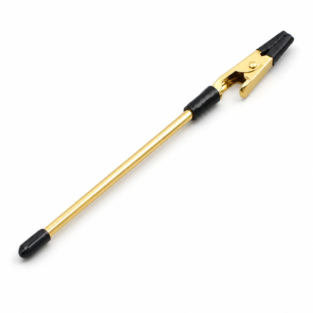 jewelry clasp helper for bracelets and necklaces, one-handed bracelet fastening tool with spring clip, gold-color iron rod jewelry dressing aid, 6.10 inch lightweight clasp holder for chain bracelets and necklaces, travel accessory for home or travel