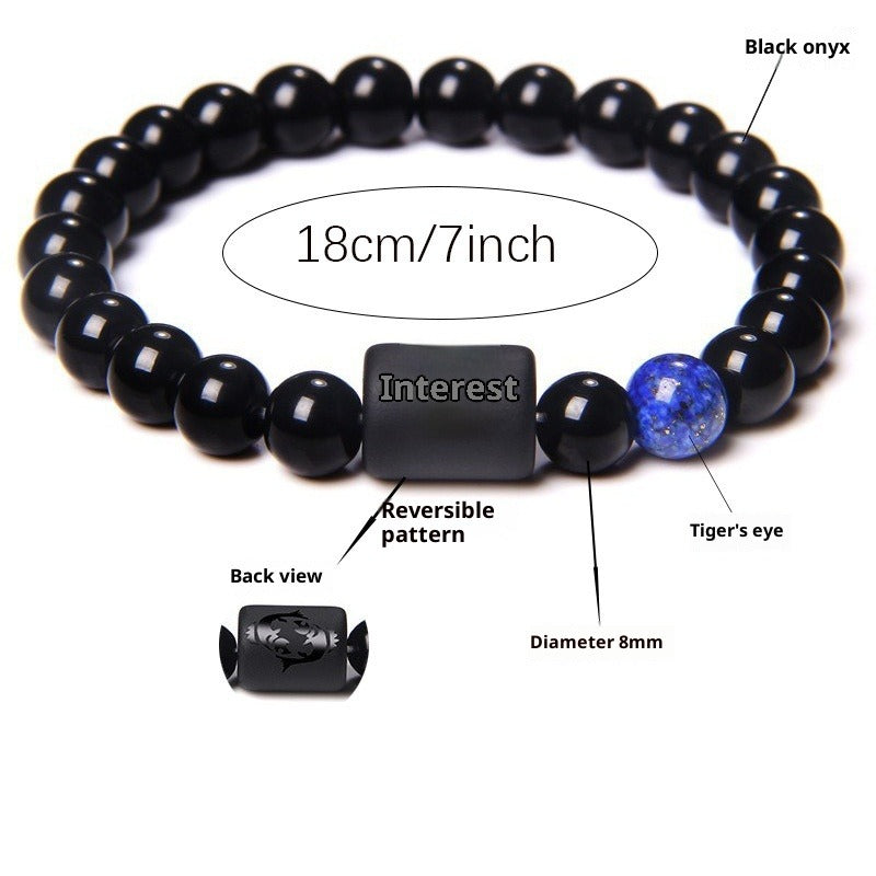Zodiac Signs Bracelet - Elastic Tiger Eye & Agate Beaded Bracelet for Men & Women - STAR8S