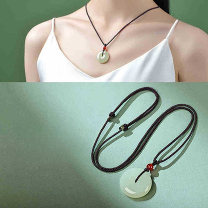 Natural Hetian Jade Ping An Pendant Necklace – Unisex Jade Jewelry - STAR8S