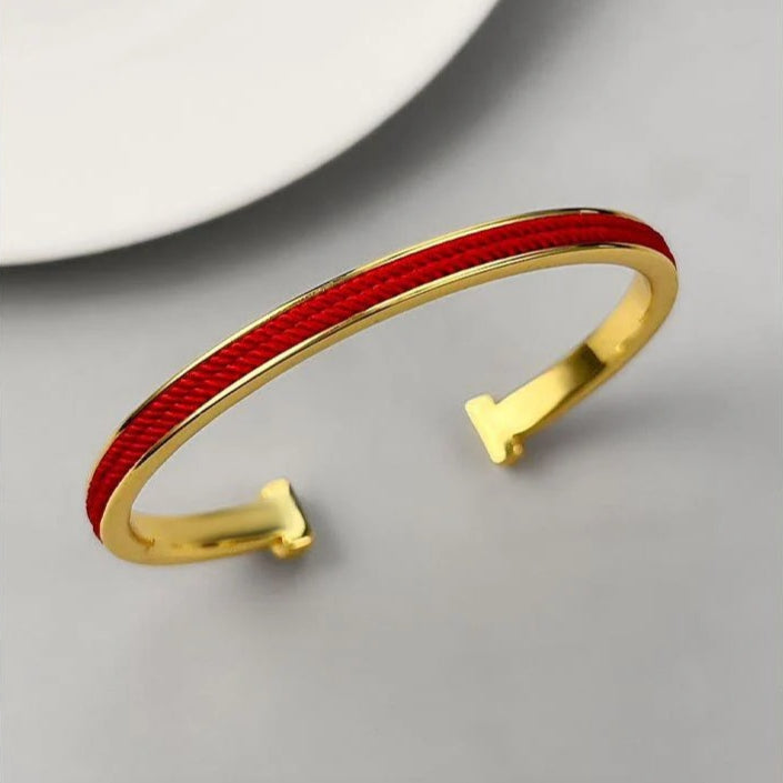 red string c type copper adjustable bracelet
