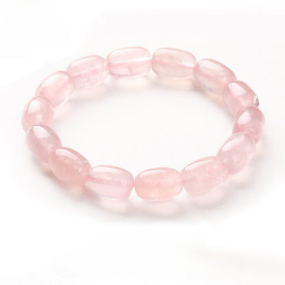 Pink Beaded Crystal Bracelet – Natural High Ice Starry Madagascar Rose Quartz Bracelet - STAR8S