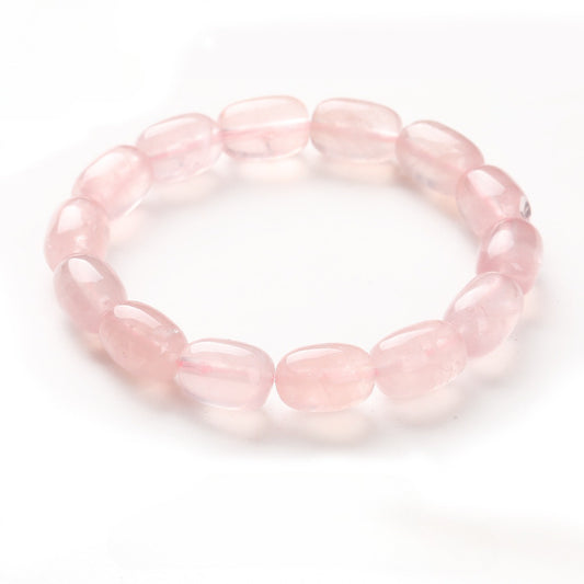 Pink Beaded Crystal Bracelet – Natural High Ice Starry Madagascar Rose Quartz Bracelet - STAR8S