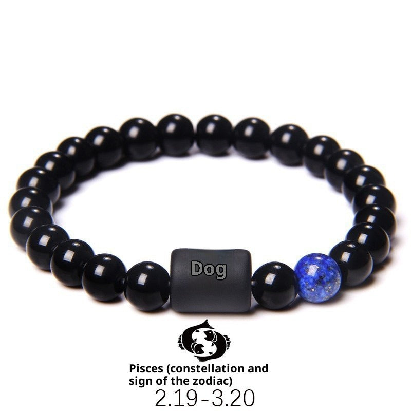 zodiac signs bracelet - elastic tiger eye & agate beaded bracelet for men & women - star8s