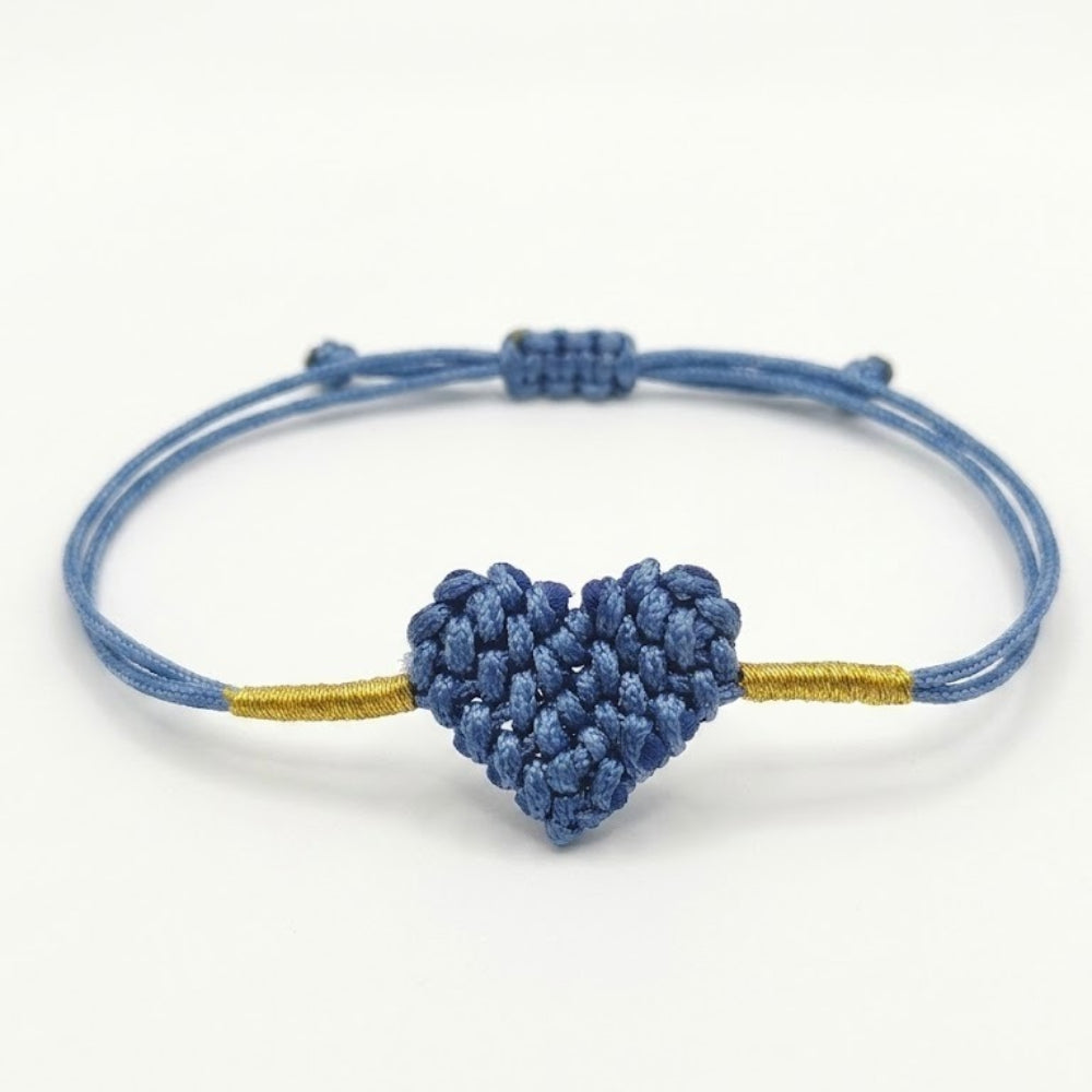 handmade woven blue heart couple bracelet for men women adjustable string cord matching friendship bracelets minimalist braided rope jewelry anniversary birthday sweet valentine gift