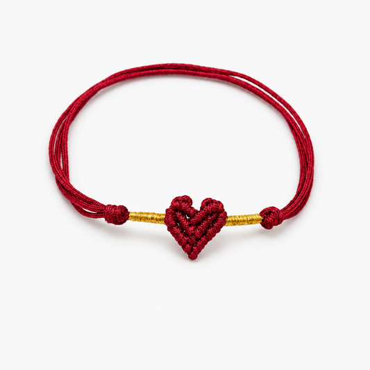 Handmade Red String Bracelet for Women Men Red Thread Lucky Protection Amulet Braided Rope Bracelet with Woven Heart Charm Couples Friendship Relationship Matching Jewelry Gift