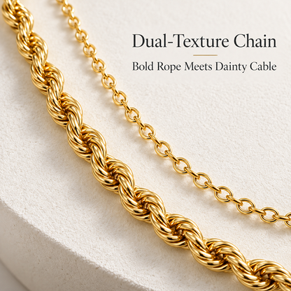 Women's 2-Piece Gold-Tone Electroplated Brass Layered Lightning Bolt Necklace Set
