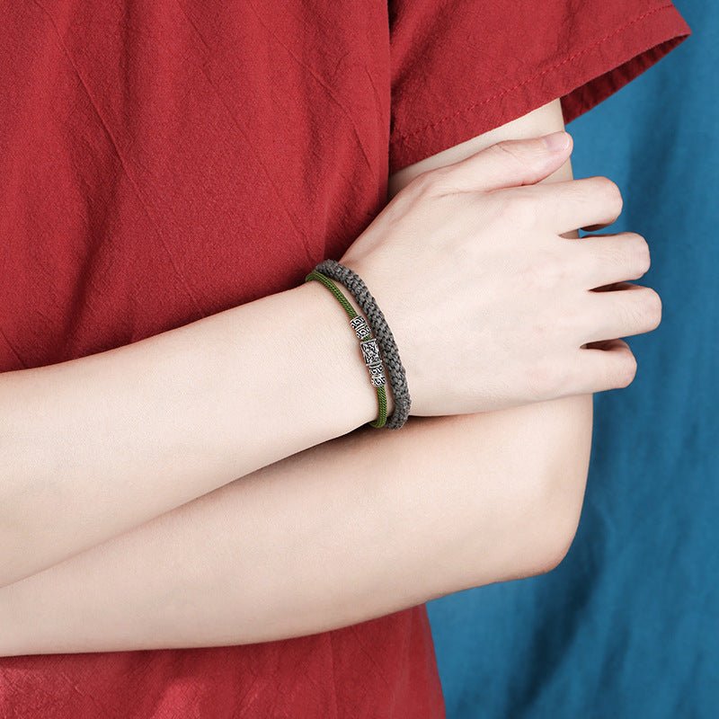 925 Silver Handmade Braided Vintage Style Bracelet - Adjustable, Durable & Stylish - STAR8S