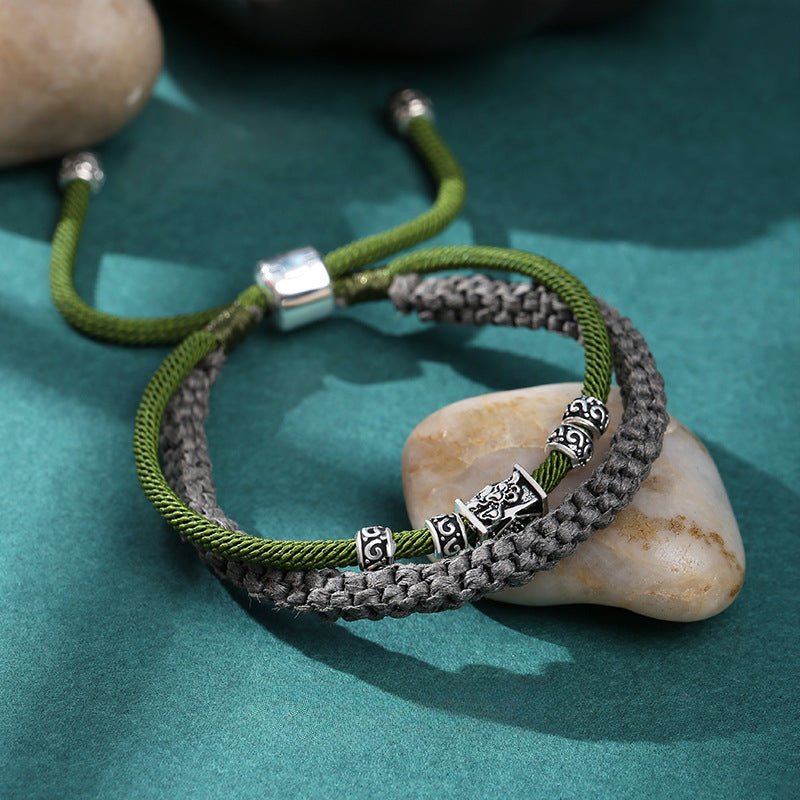 925 Silver Handmade Braided Vintage Style Bracelet - Adjustable, Durable & Stylish - STAR8S