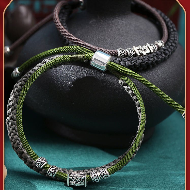 925 Silver Handmade Braided Vintage Style Bracelet - Adjustable, Durable & Stylish - STAR8S