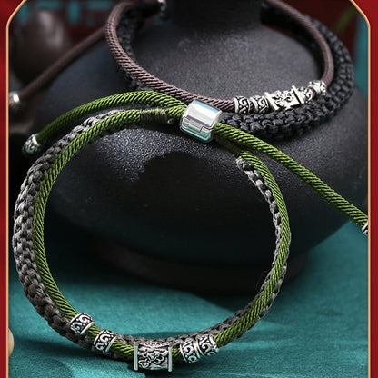 925 Silver Handmade Braided Vintage Style Bracelet - Adjustable, Durable & Stylish - STAR8S
