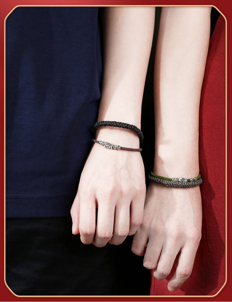 925 silver handmade braided vintage style bracelet - adjustable, durable & stylish - star8s