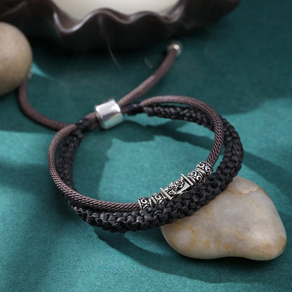 925 Silver Handmade Braided Vintage Style Bracelet - Adjustable, Durable & Stylish - STAR8S