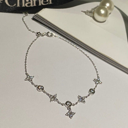 925 Silver Plated 18K Gold Clover Bracelet with Zircon Stones – Elegant, Simple & Luxury Design - STAR8S