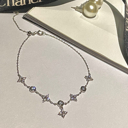 925 Silver Plated 18K Gold Clover Bracelet with Zircon Stones – Elegant, Simple & Luxury Design - STAR8S