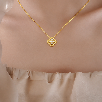 4-in-1 Convertible Lucky Four Leaf Clover Necklace for Women Gold Plated Lucky Crystal Pendant Dainty Choker Adjustable Link Chain Valentine Day Jewelry Gift For Her