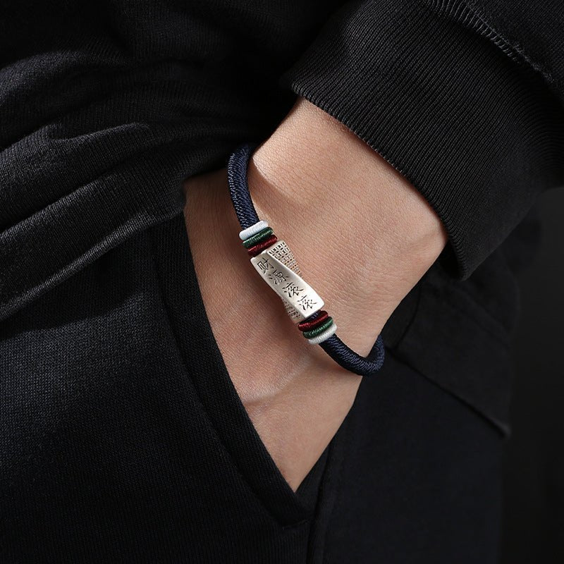 999 silver wealth bracelet for men | handmade braided bracelet simple & elegant gift - star8s