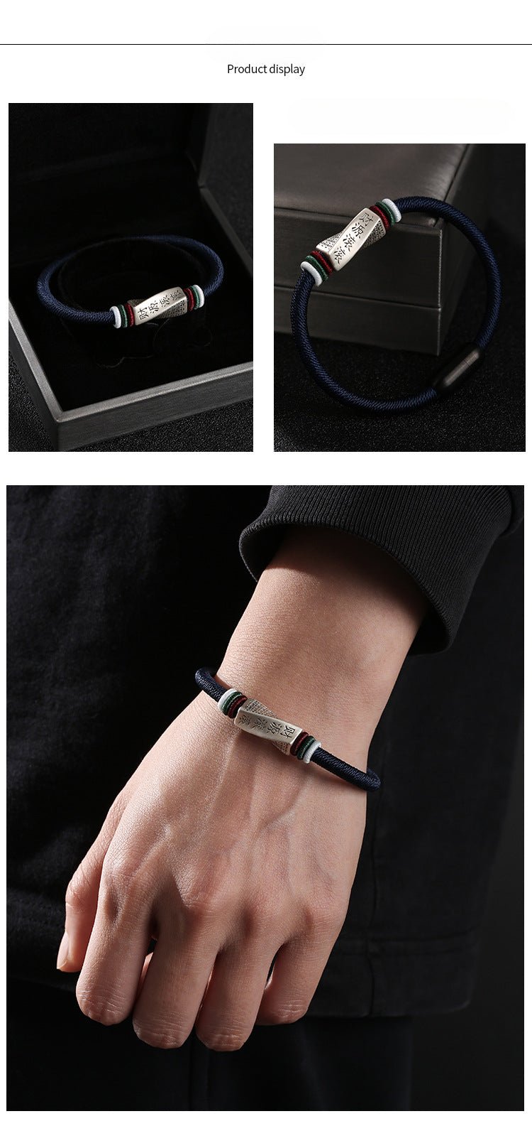 999 silver wealth bracelet for men | handmade braided bracelet simple & elegant gift - star8s