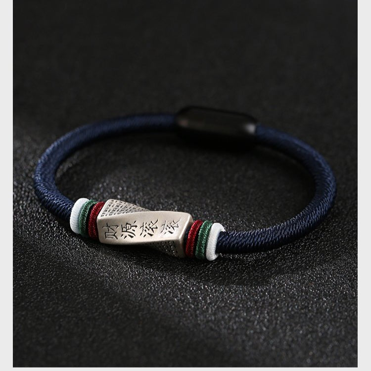 999 silver wealth bracelet for men | handmade braided bracelet simple & elegant gift - star8s
