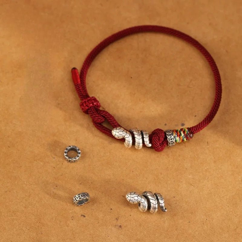 999 sterling silver teng snake red string bracelet | unisex zodiac charm | shopify - star8s