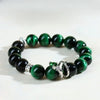 Malachite Beaded Bracelet – Peacock Green Tiger Eye Snake Zodiac Bracelet for Women