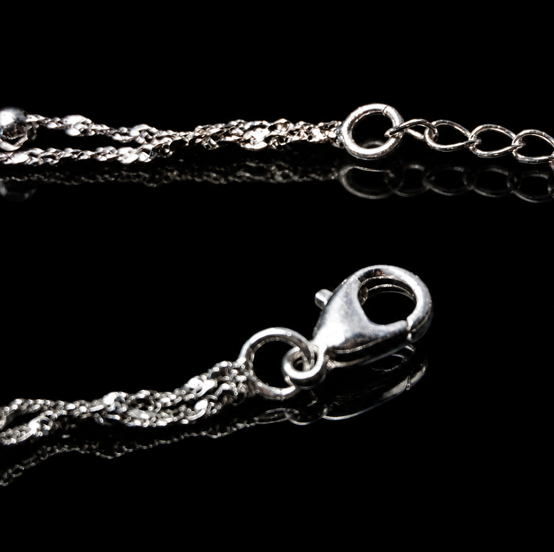 dainty double layer silver tone bracelet for women girls gypsophila sparkling bead bracelet layered cable chain minimalist frosted textured shiny round bead strand stack choker clavicle foot wrist jewelry valentine birthday gift