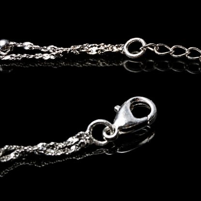 Dainty Double Layer Silver Tone Bracelet for Women Girls Gypsophila Sparkling Bead Bracelet Layered Cable Chain Minimalist Frosted Textured Shiny Round Bead Strand Stack Choker Clavicle Foot Wrist Jewelry Valentine Birthday Gift