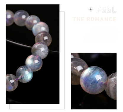 Moonlight Beaded Crystal Bracelet - Labradorite Round Beads for Men and Women - STAR8S