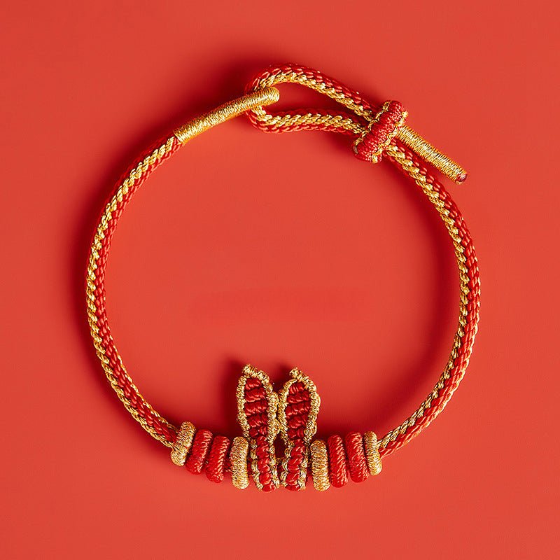 Adorable Rabbit Red String Bracelet: Rabbit - Ear Zodiac Year | STAR8S