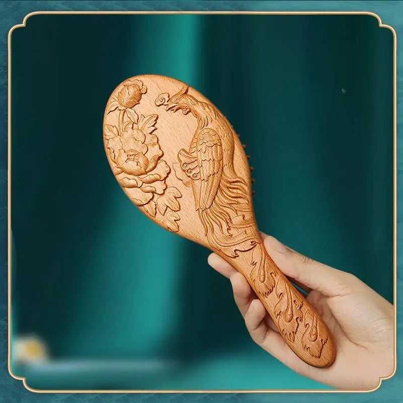 Air Cushion Massage Chinese hair Comb – Wooden for Women, Daily Use Relax & Healthy Hair Lifestyle - STAR8S