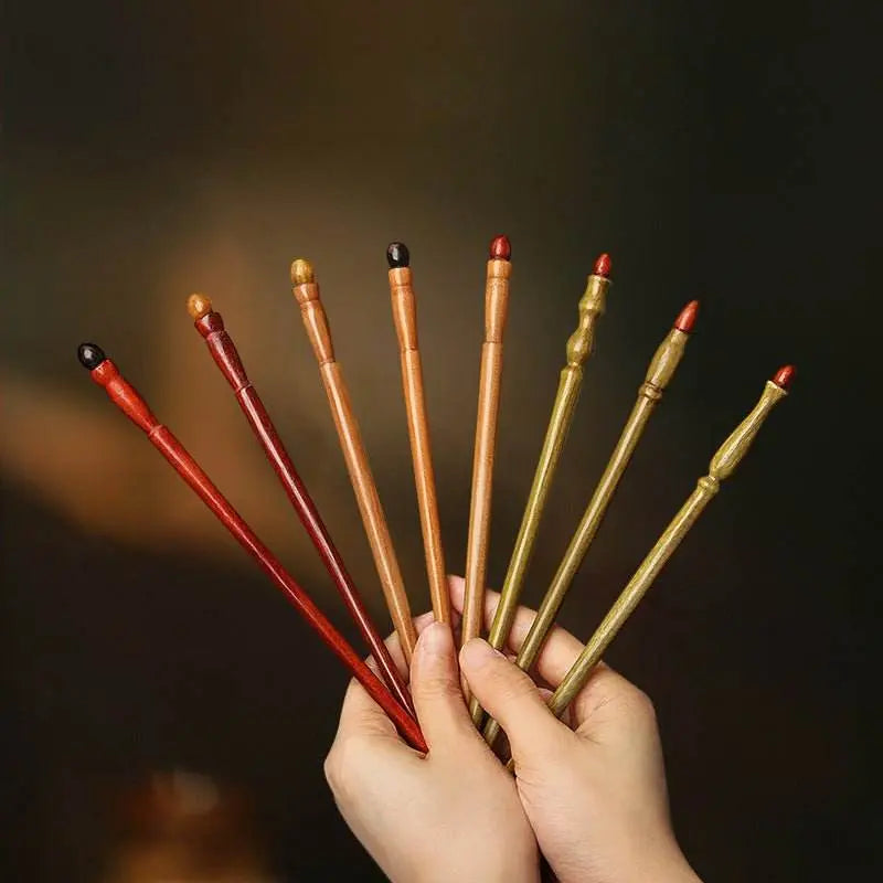 ancient - style wooden hairpin for stylish bun & chinese - style look - star8s