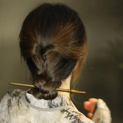 Ancient - Style Wooden Hairpin for Stylish Bun & Chinese - Style Look - STAR8S