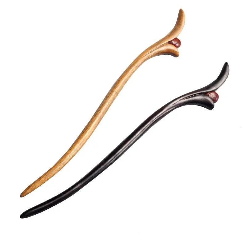 ancient - style black sandalwood hairpin with tassel, elegant hanfu hairstyling accessory - star8s