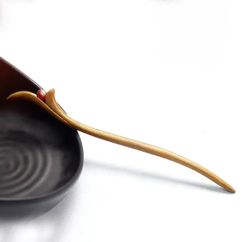 ancient - style black sandalwood hairpin with tassel, elegant hanfu hairstyling accessory - star8s