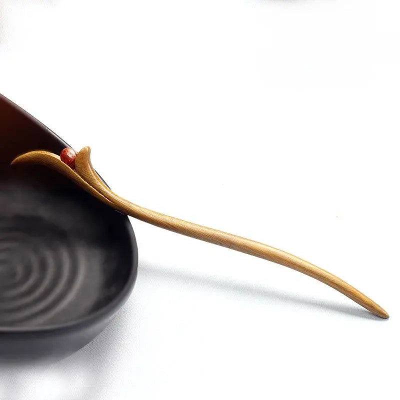 Ancient - style Black Sandalwood Hairpin with Tassel, Elegant Hanfu Hairstyling Accessory - STAR8S