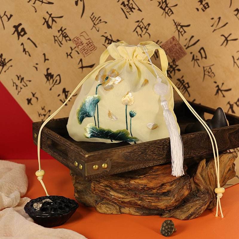 ancient - style chinese suzhou - embroidered crossbody bag with golden lotus patterns in beige - star8s